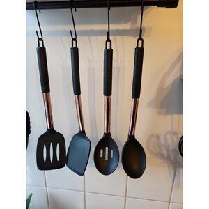 Pack of 4  Non Stick Large Solid Spatulas Heat Resistant Slotted SpoonsTurners